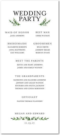 Party Programme Template from www.topweddingsites.com