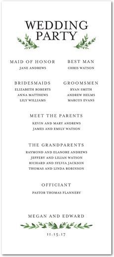 traditional wedding program template