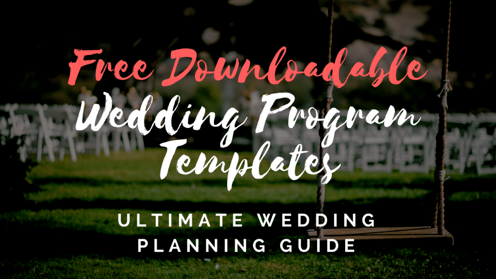 free downloadable wedding programs