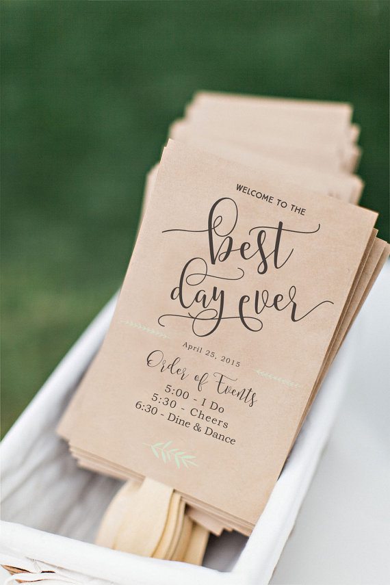 Printable Wedding Program Fan