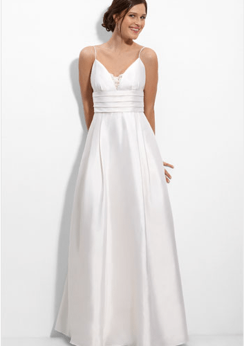 Wedding dress with an empire waist.