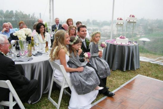 Family at a small wedding