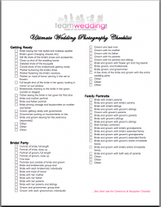 Photography checklist PDF