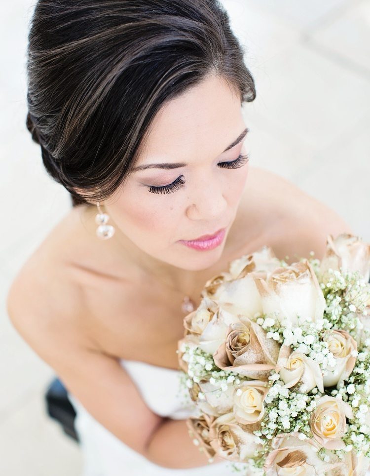 Gold Dipped White Rose Bouquet