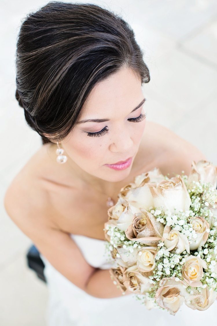 Gold Dipped White Rose Bouquet