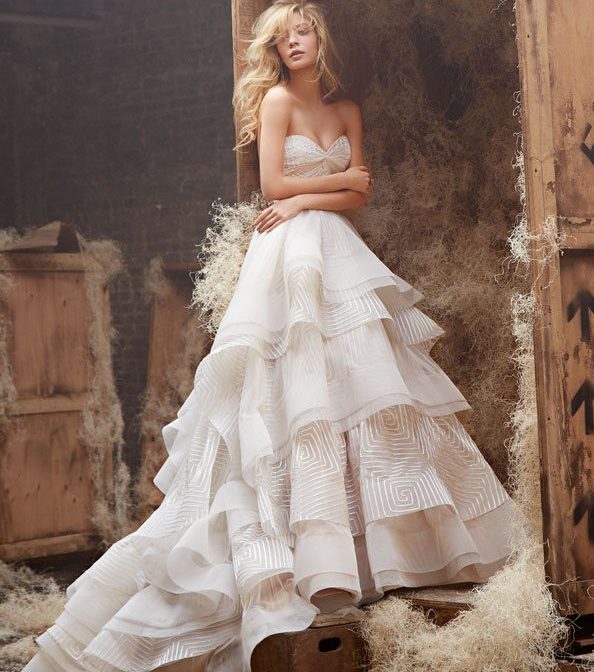 Wedding Gowns with Textured Skirts