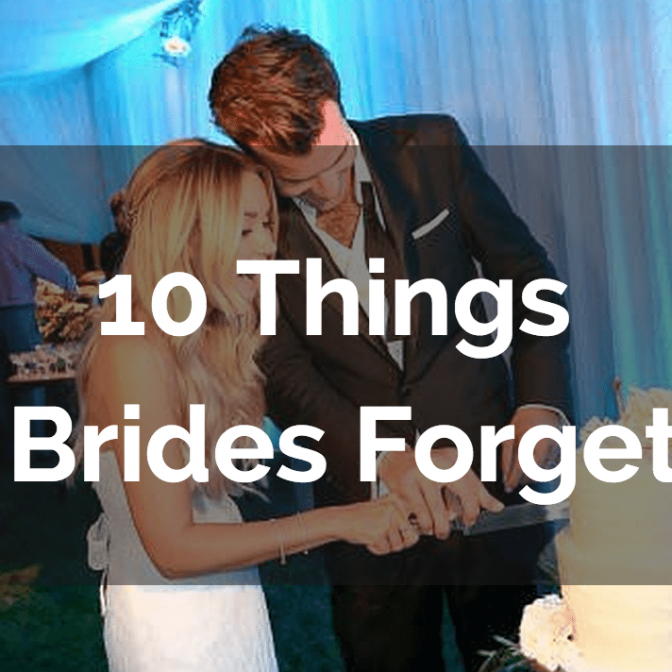 things brides forget
