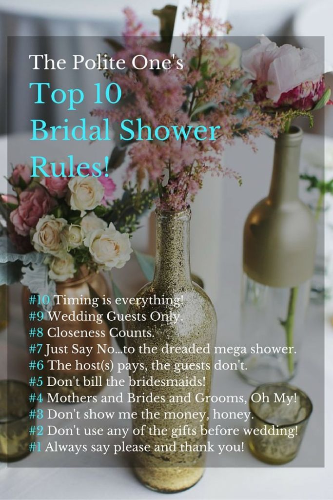 Top 10 Bridal Shower rules!