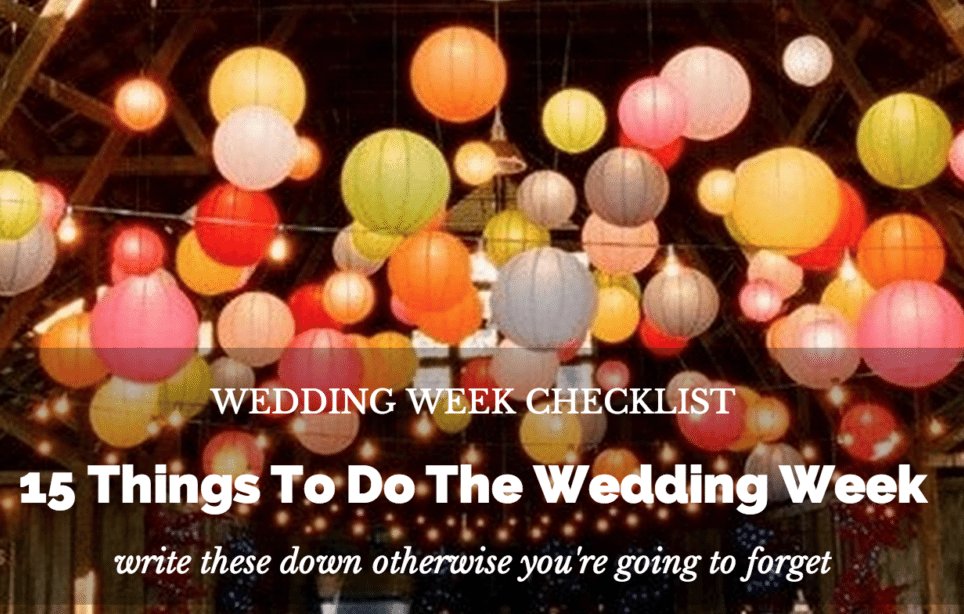 wedding week checklist