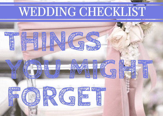 wedding checklist things you forget