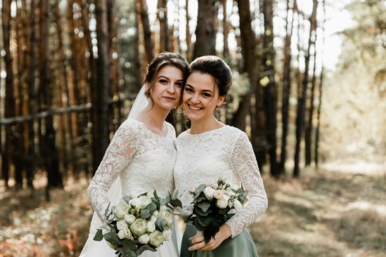 Bride and Maid of Honour in Forest