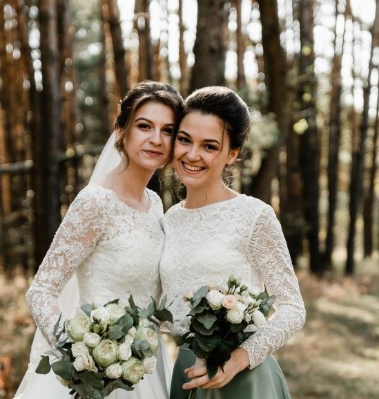 Bride and Maid of Honour in Forest