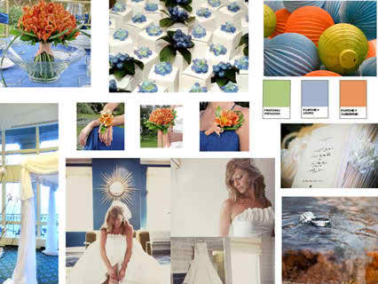 Blue in the wedding reception venues