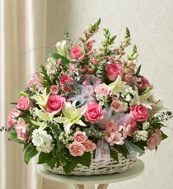 Pink floral arrangements