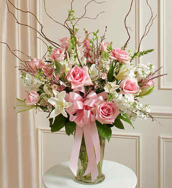 pink floral arrangements