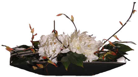 You may choose black and white flower arrangements at your nuptials