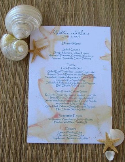 models of menus for a wedding 22