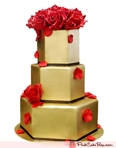 red rose wedding cakes 2