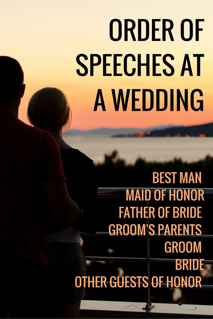 Speeches at a wedding order