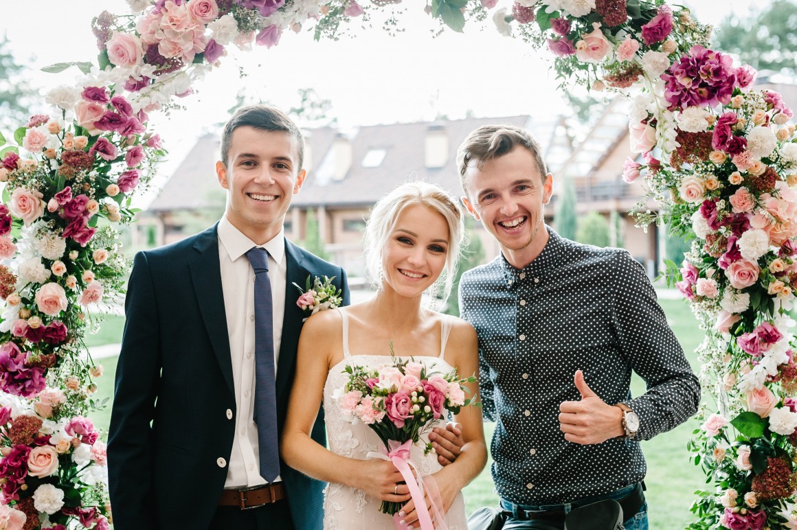 Brother posing with bride