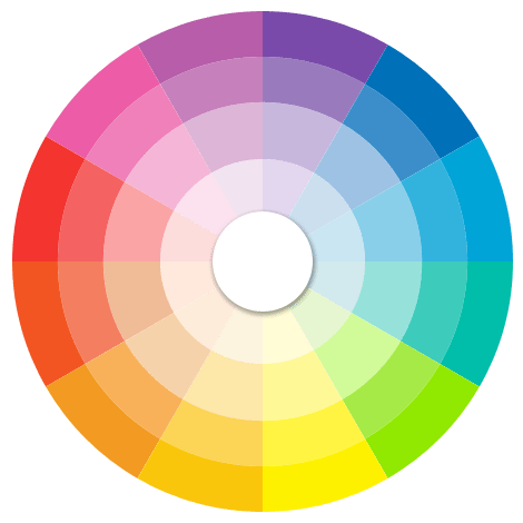 Full spectrum color wheel with all hues