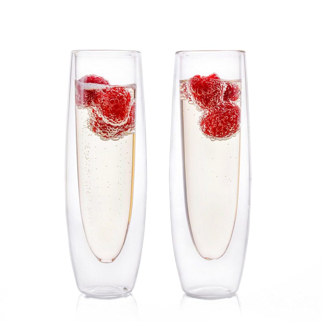Double-Walled Champagne Flutes 
