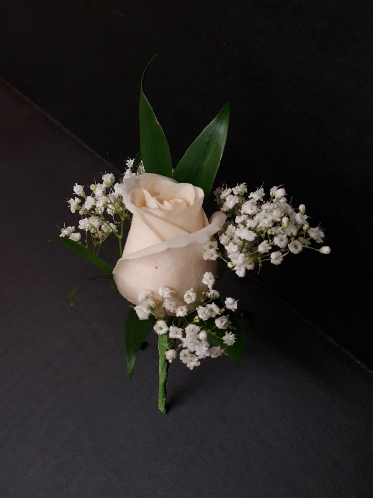 White rose Boutonniere