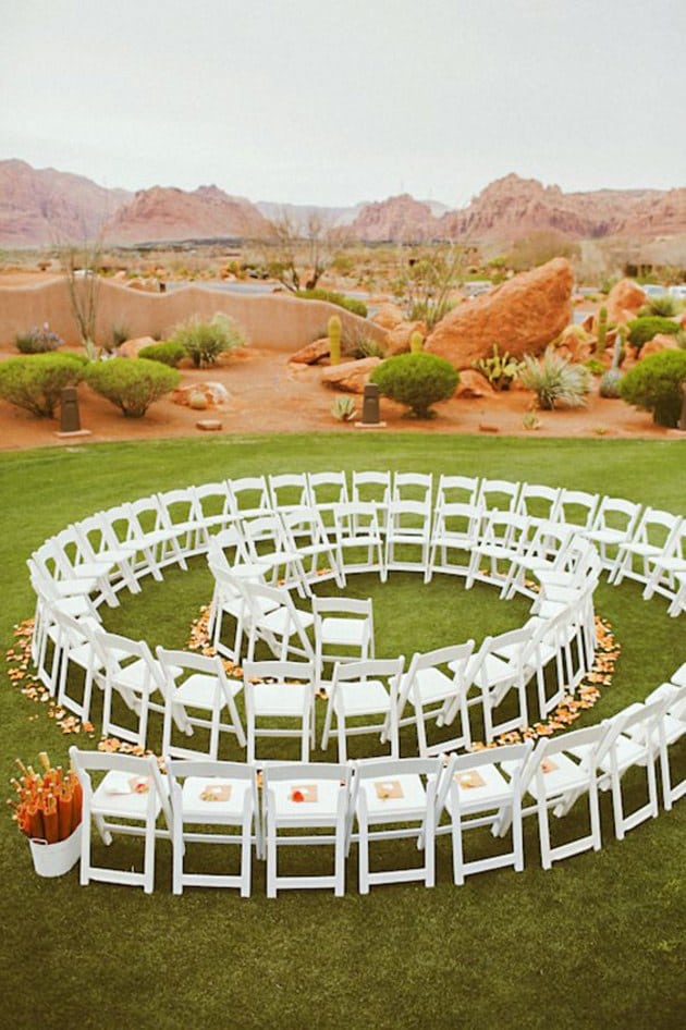 spiral shaped ceremony seating