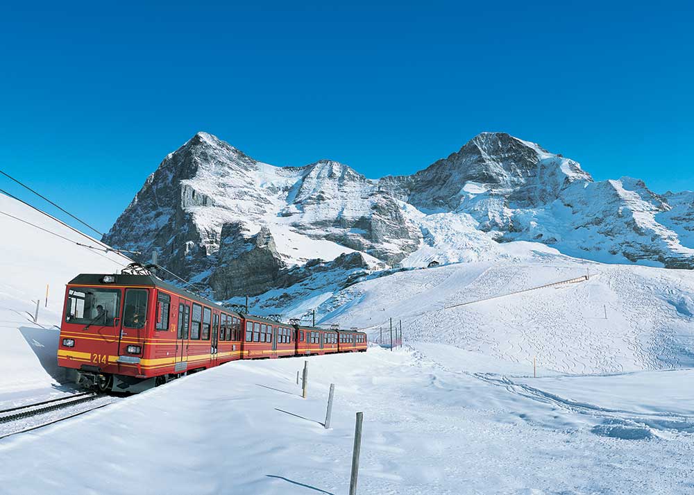 Train to Swiss Alps in Switzerland