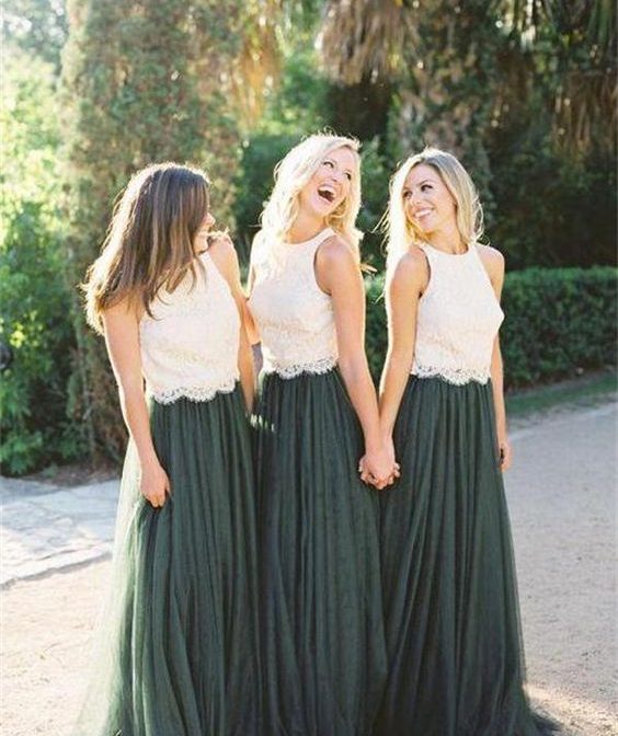 green boho bridesmaid wedding skirts