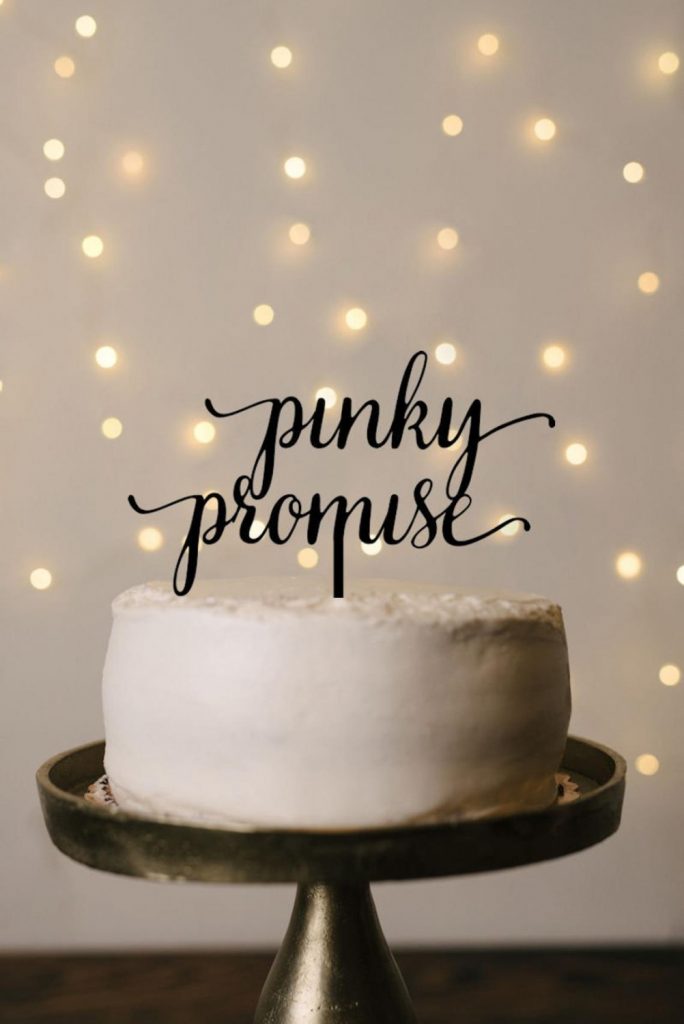fun pinky promise wedding cake topper