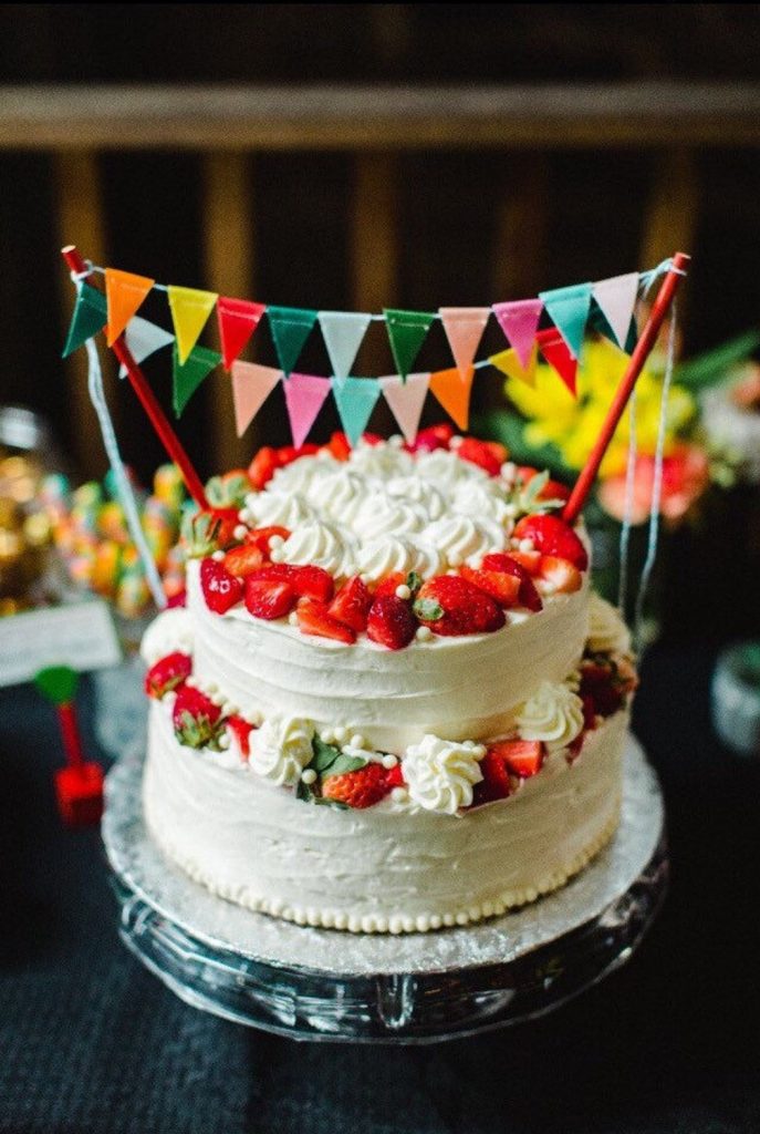 rainbow bunting cake topper