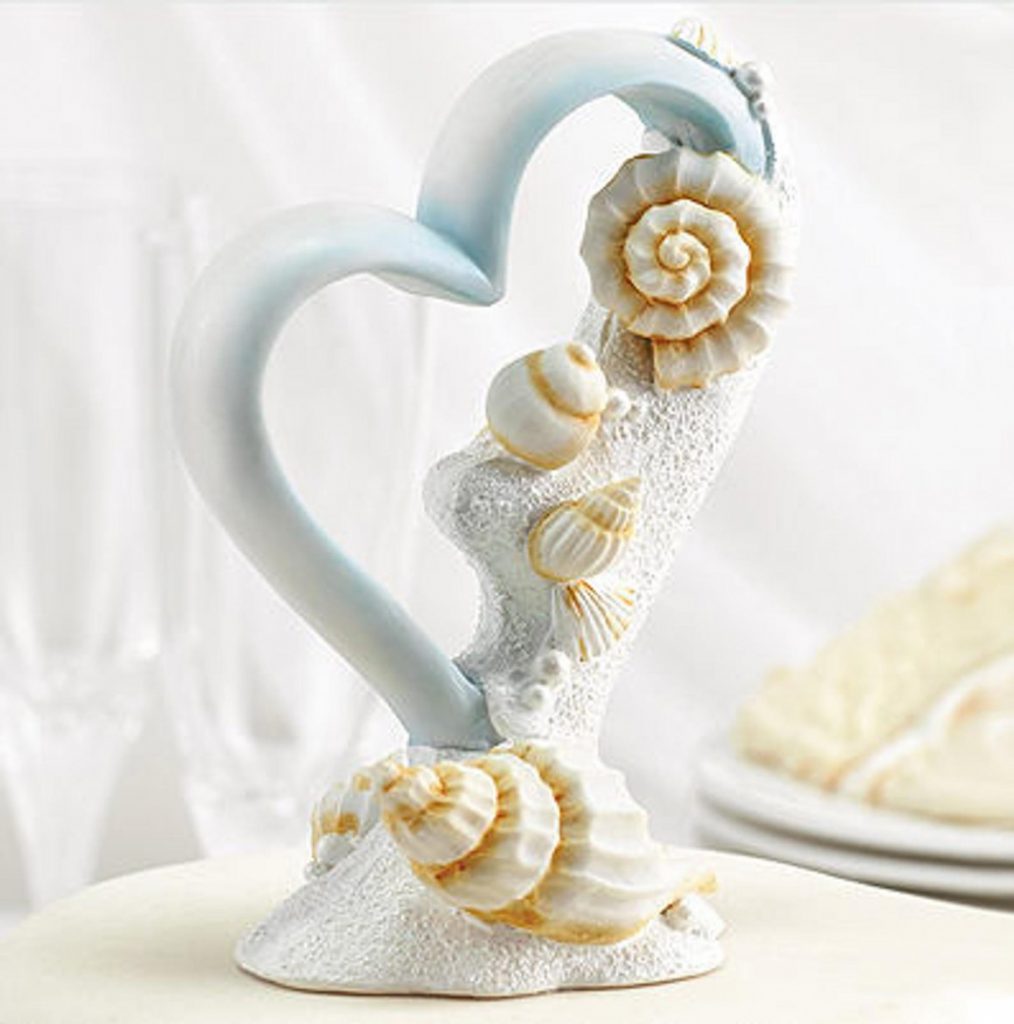 seashell wedding cake topper