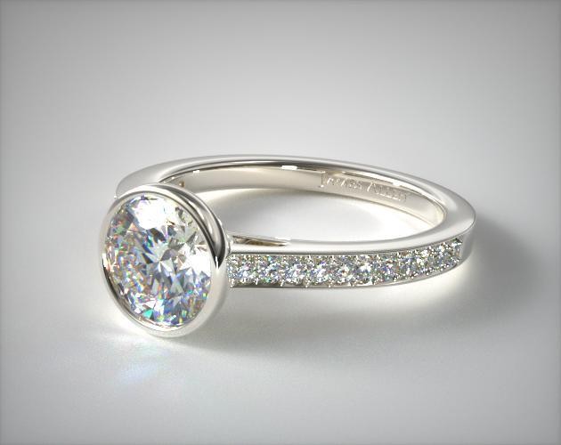 Bezel set engagement ring