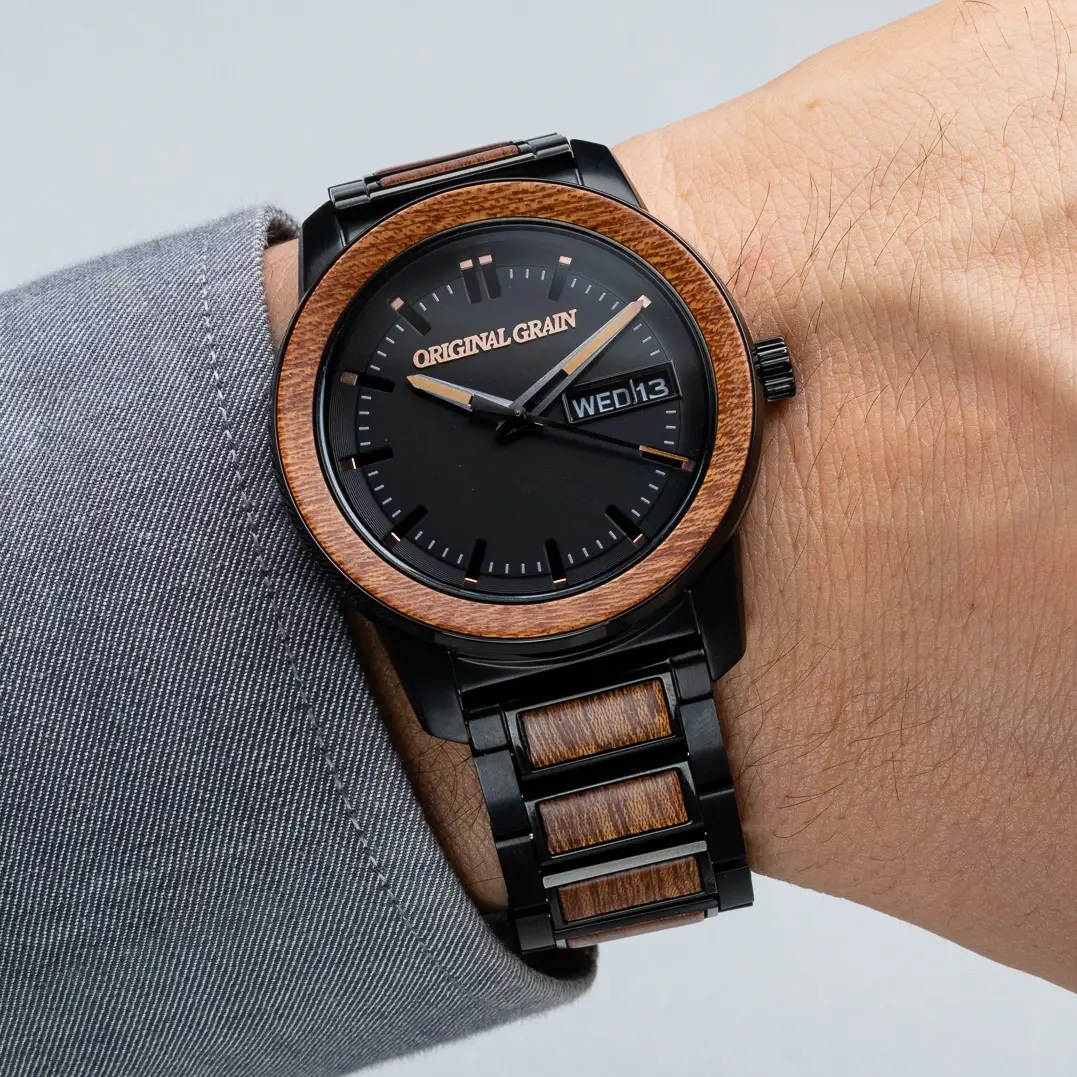 watch made from a vintage whisky barrel