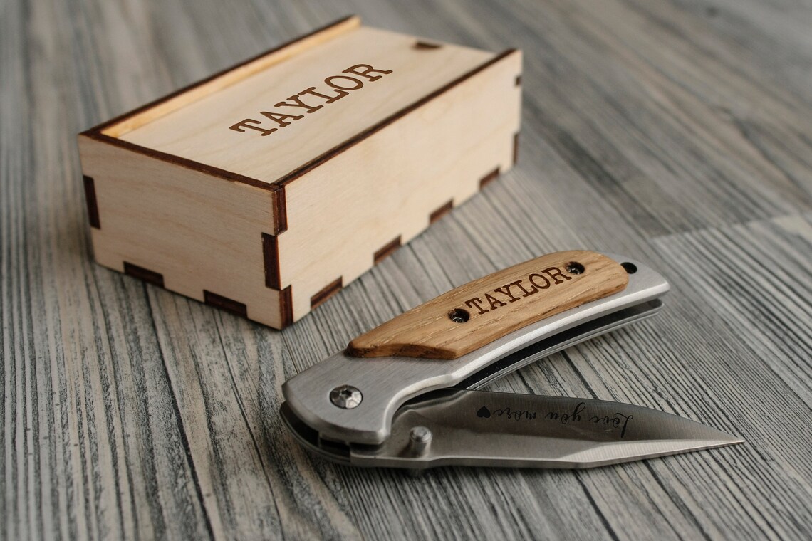 Engraved Pocket Knife Groomsmen Gift Custom Knives With Box