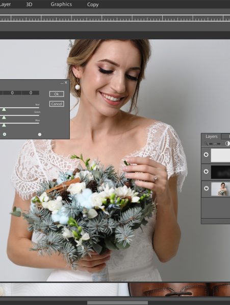 Computer screen showing photo editing software
