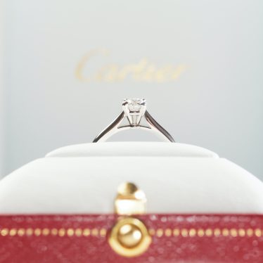 Closeup of wedding ring in box