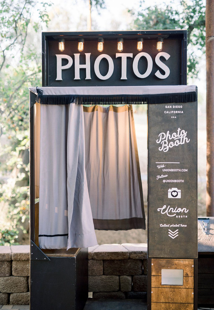 photo booth at a wedding reception