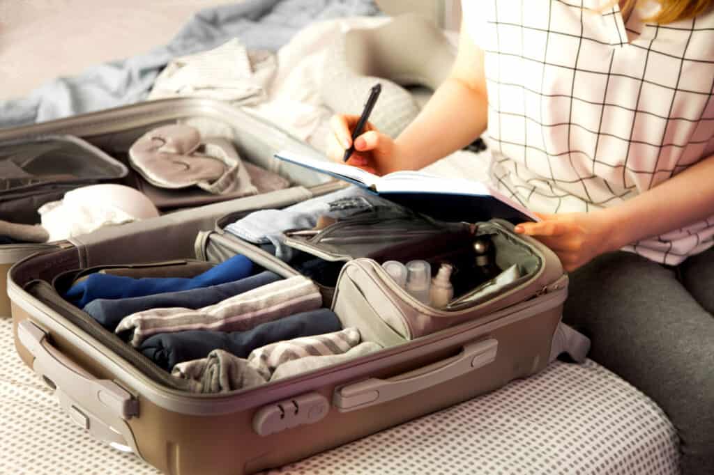 packing a suitcase
